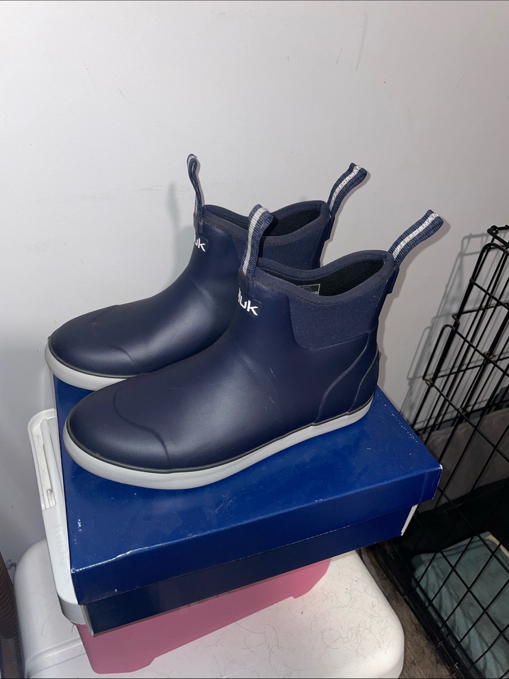 Huk Navy Blue Slip-On Boat Shoes